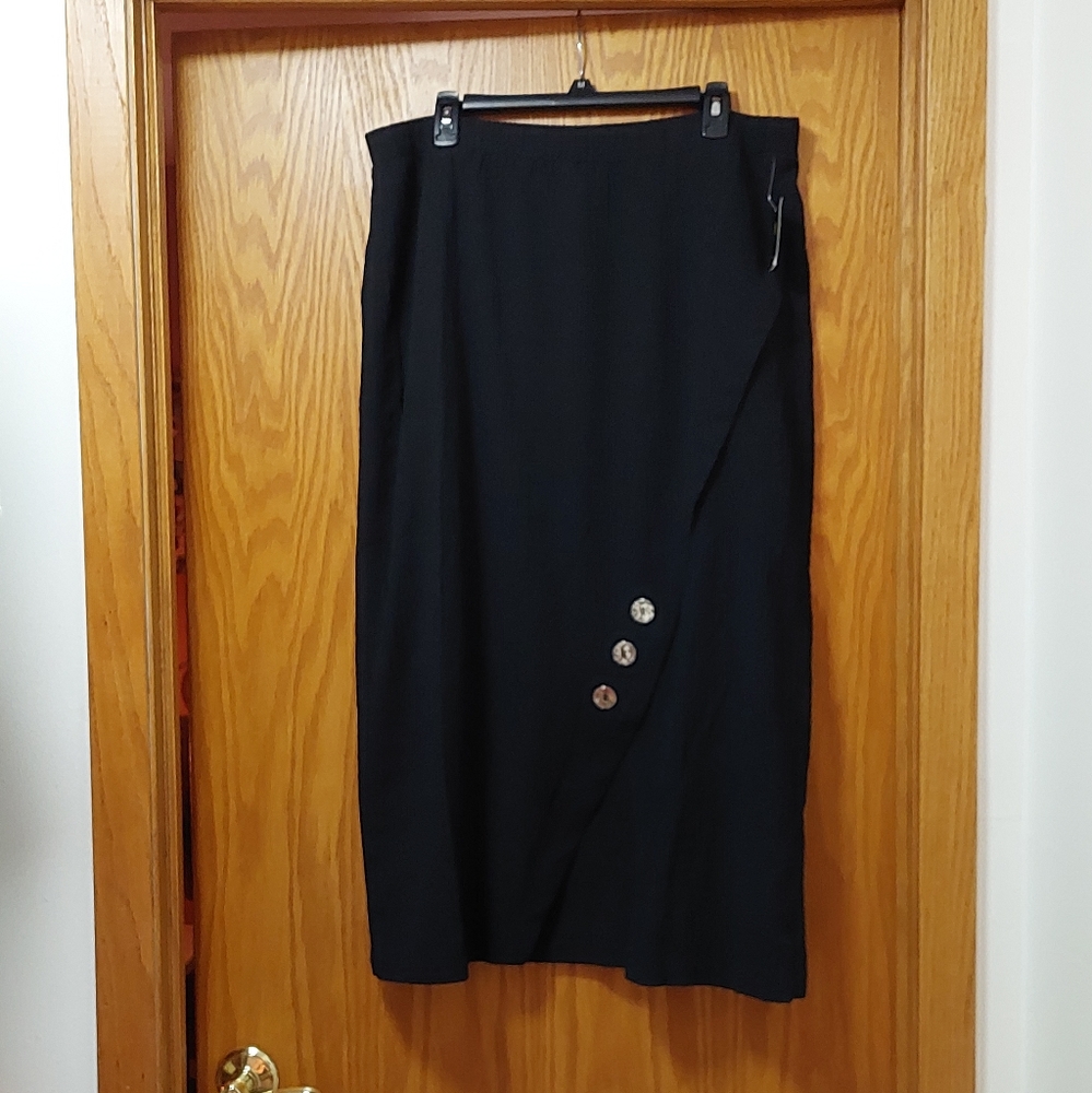 Womens J M Collection Black Maxi Skirt Size Large